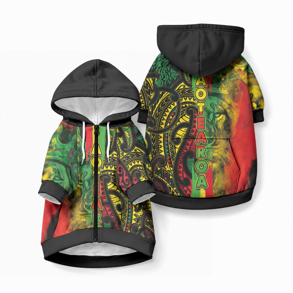 Aotearoa Reggae Pet Hoodie LT03 Zip-up Reggae - Polynesian Pride