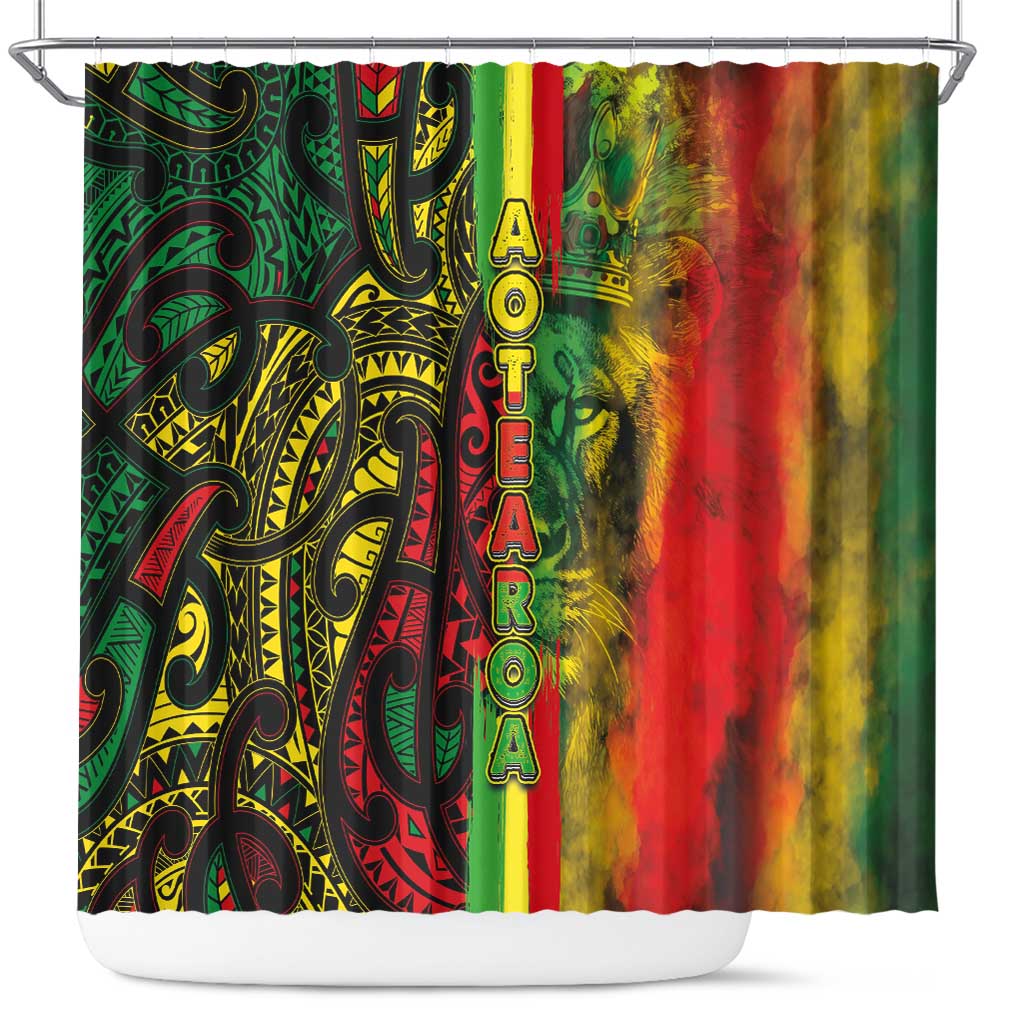 Aotearoa Reggae Shower Curtain Maori Reggae-One Love LT03 Reggae - Polynesian Pride