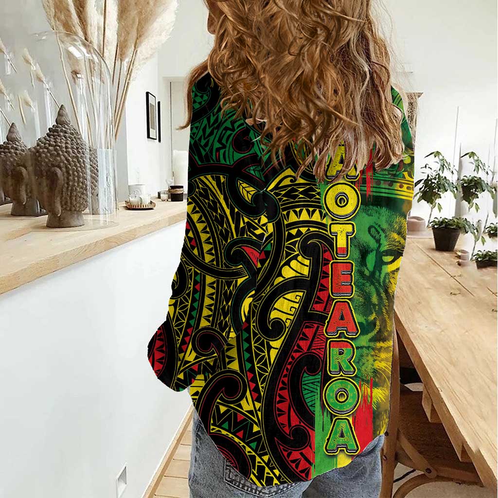 Aotearoa Reggae Women Casual Shirt Maori Reggae-One Love LT03 - Polynesian Pride