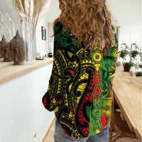 Aotearoa Reggae Women Casual Shirt Maori Reggae-One Love LT03 - Polynesian Pride