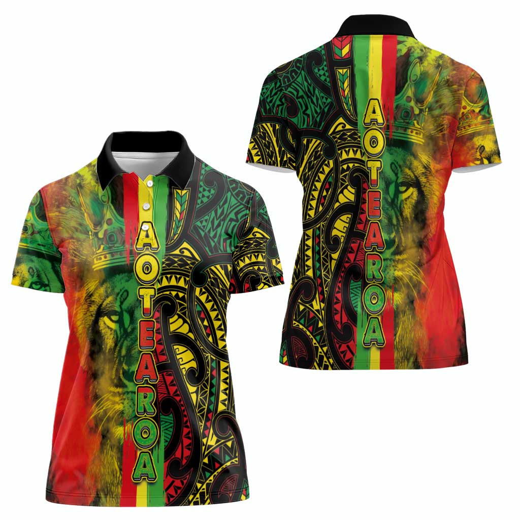 Aotearoa Reggae Women Polo Shirt Maori Reggae-One Love