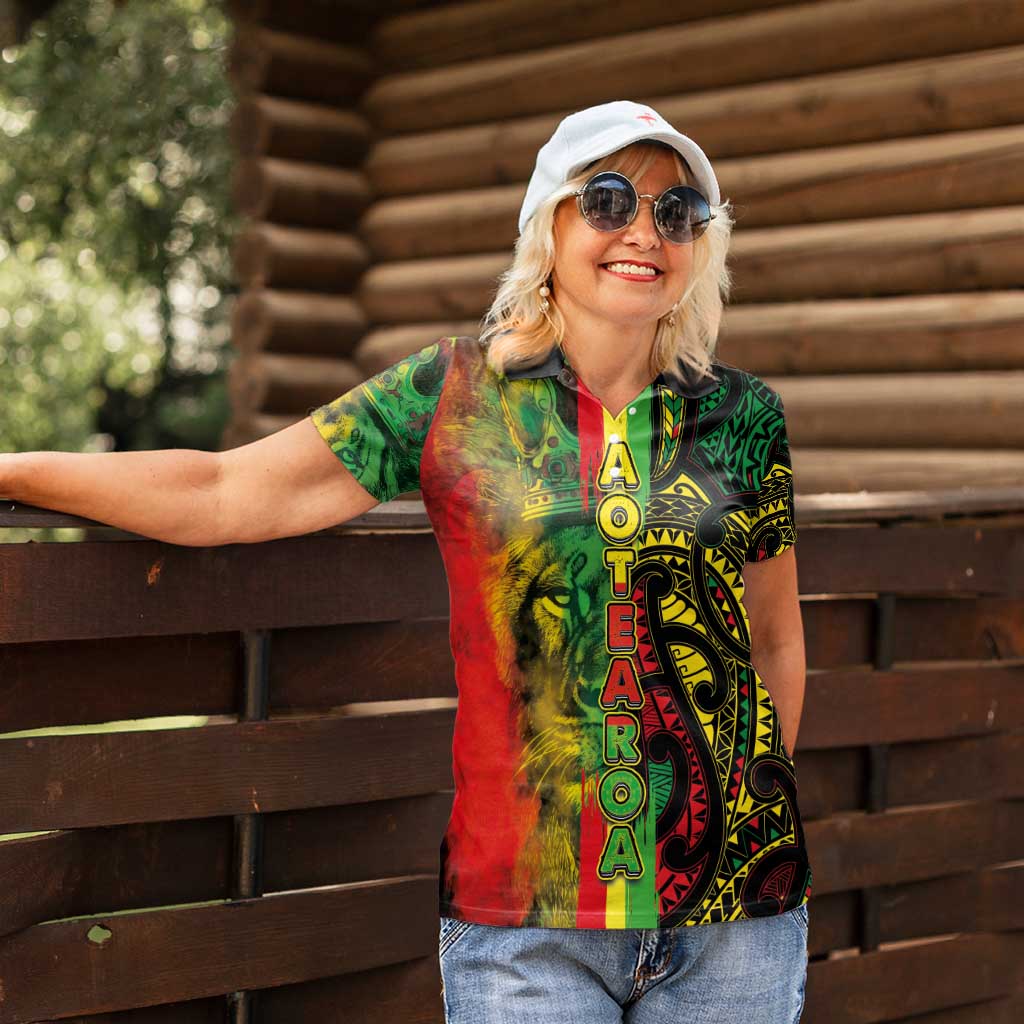 Aotearoa Reggae Women Polo Shirt Maori Reggae-One Love