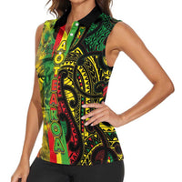 Aotearoa Reggae Women Sleeveless Polo Shirt Maori Reggae-One Love