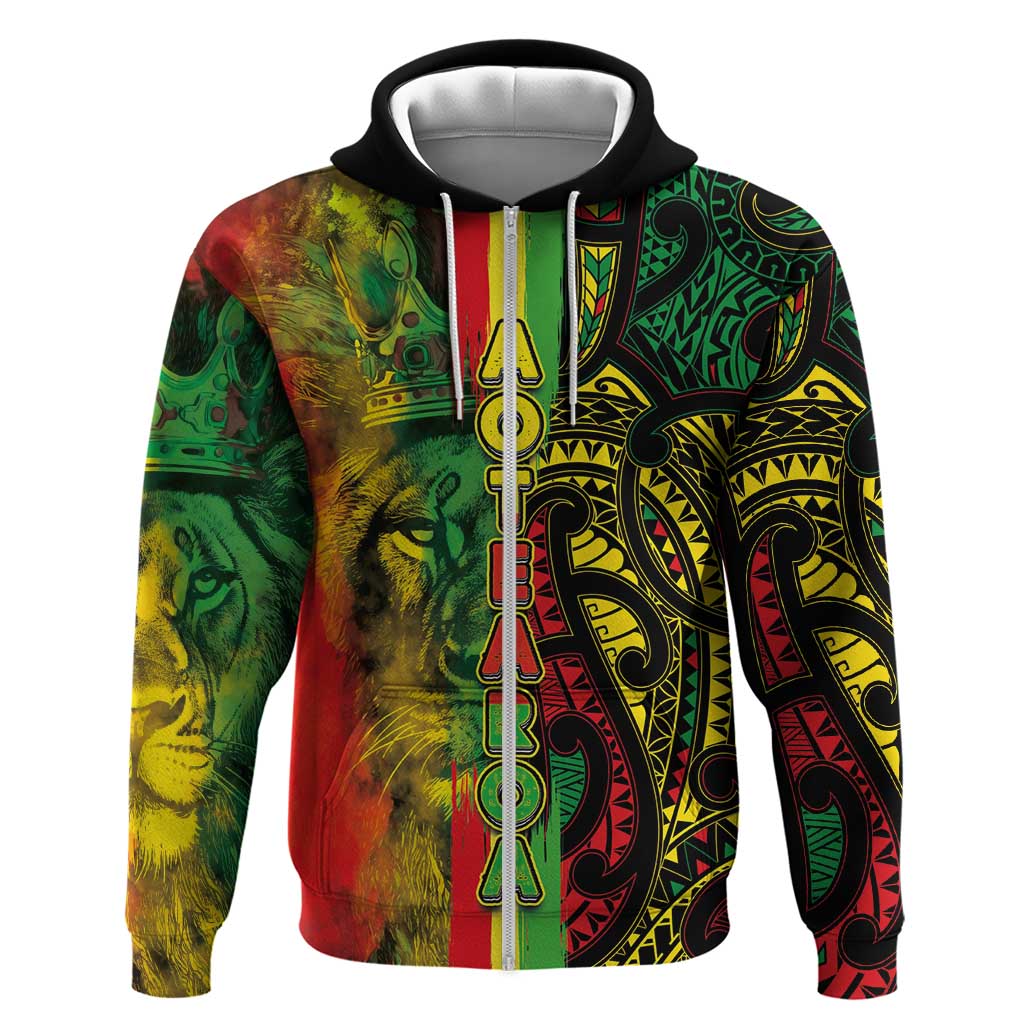 Aotearoa Reggae Zip Hoodie Maori Reggae-One Love LT03 Zip Hoodie Reggae - Polynesian Pride