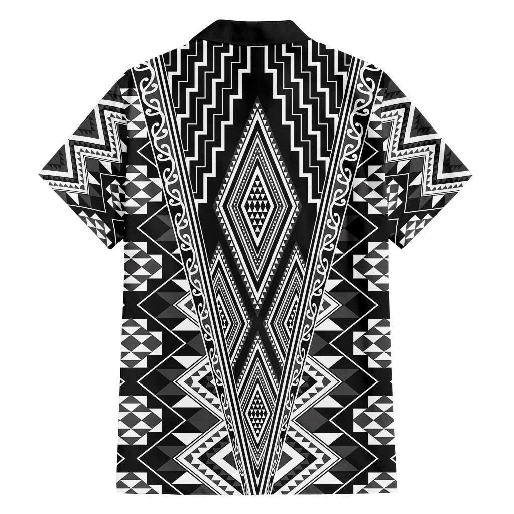 Aotearoa Tukutuku and Poutama Motif Classic Family Matching Off Shoulder Maxi Dress and Hawaiian Shirt LT03 - Polynesian Pride