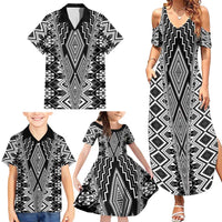 Aotearoa Tukutuku and Poutama Motif Classic Family Matching Summer Maxi Dress and Hawaiian Shirt LT03 - Polynesian Pride