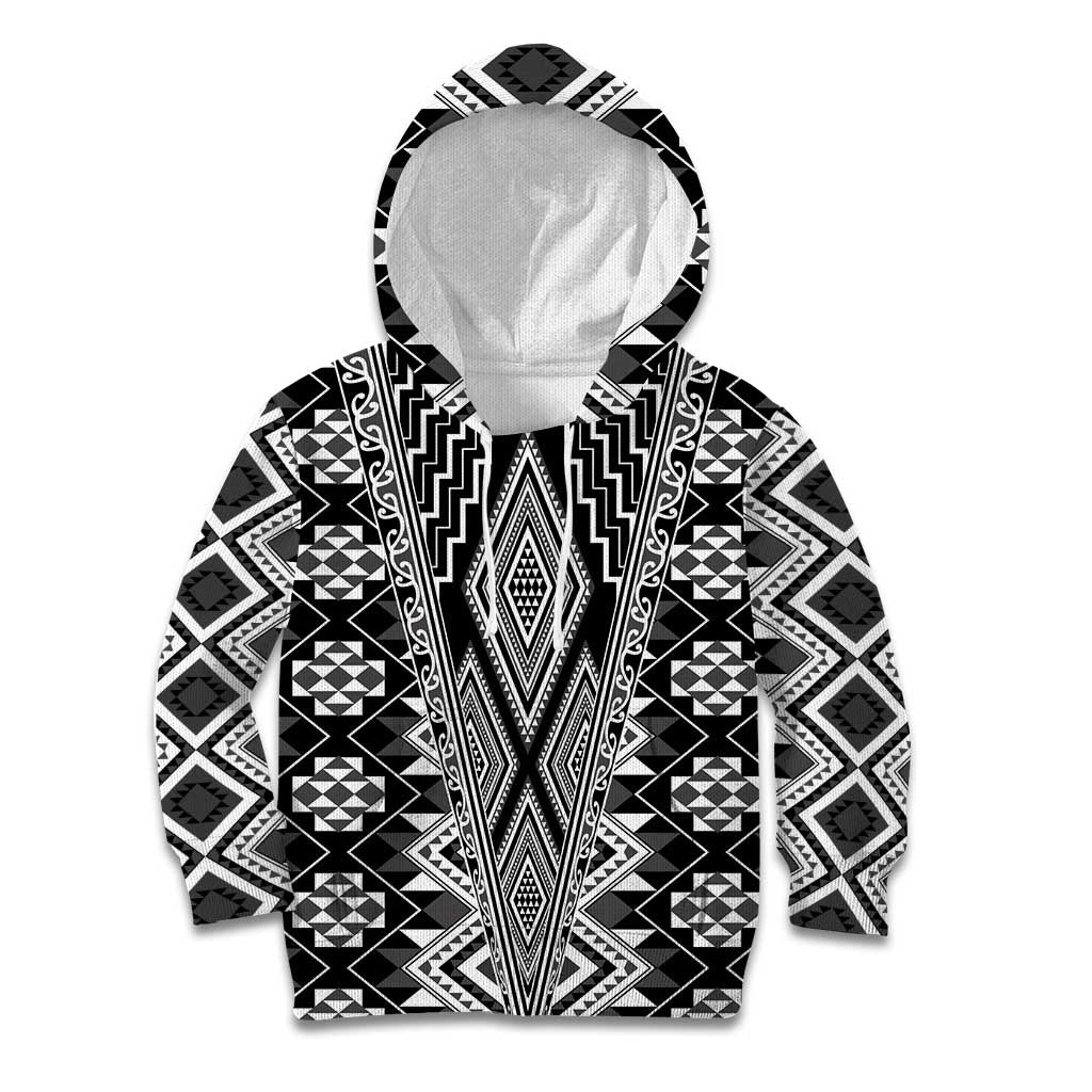 Aotearoa Tukutuku and Poutama Motif Classic Kid Hoodie LT03 Hoodie Gray - Polynesian Pride
