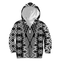 Aotearoa Tukutuku and Poutama Motif Classic Kid Hoodie LT03 Zip Hoodie Gray - Polynesian Pride