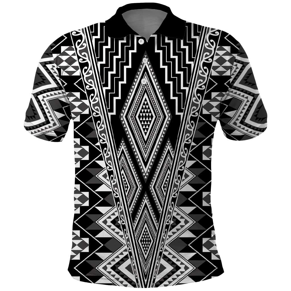 Aotearoa Tukutuku and Poutama Motif Classic Polo Shirt
