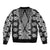 Aotearoa Tukutuku and Poutama Motif Classic Sleeve Zip Bomber Jacket