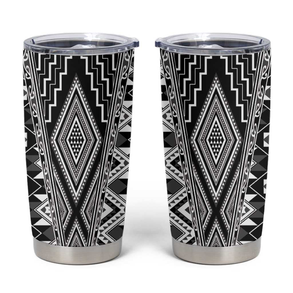 Aotearoa Tukutuku and Poutama Motif Classic Tumbler Cup LT03 Gray - Polynesian Pride