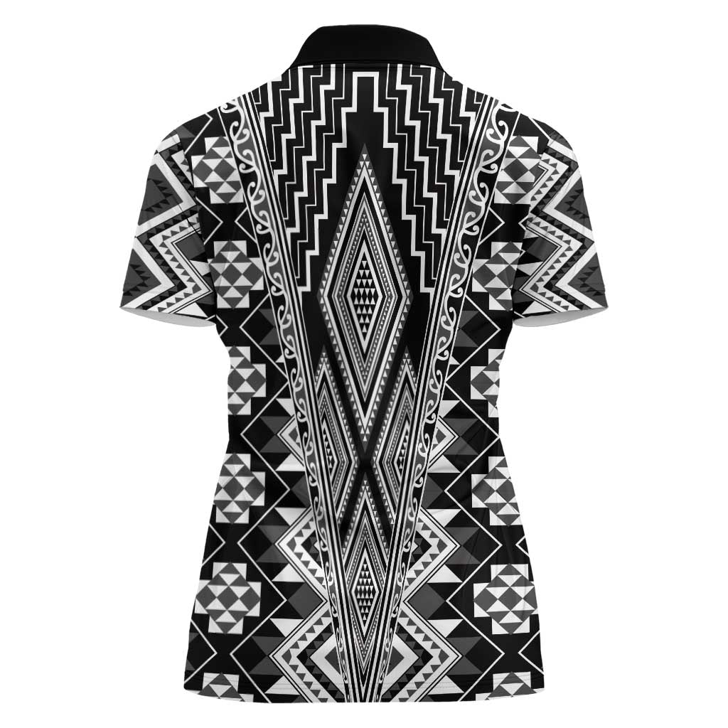 Aotearoa Tukutuku and Poutama Motif Classic Women Polo Shirt
