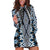 Blue Aotearoa Tukutuku and Poutama Motif Hoodie Dress