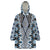 Blue Aotearoa Tukutuku and Poutama Motif Wearable Blanket Hoodie