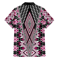 Pink Aotearoa Tukutuku and Poutama Motif Family Matching Tank Maxi Dress and Hawaiian Shirt LT03 - Polynesian Pride