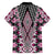Pink Aotearoa Tukutuku and Poutama Motif Hawaiian Shirt