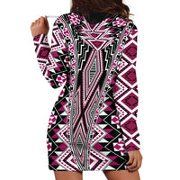 Pink Aotearoa Tukutuku and Poutama Motif Hoodie Dress
