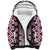 Pink Aotearoa Tukutuku and Poutama Motif Sherpa Hoodie