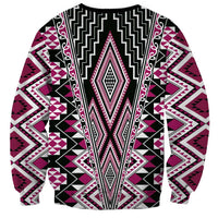 Pink Aotearoa Tukutuku and Poutama Motif Sweatshirt