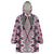 Pink Aotearoa Tukutuku and Poutama Motif Wearable Blanket Hoodie