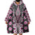 Pink Aotearoa Tukutuku and Poutama Motif Wearable Blanket Hoodie