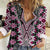 Pink Aotearoa Tukutuku and Poutama Motif Women Casual Shirt