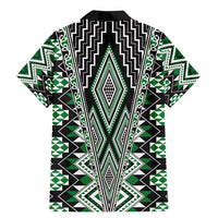 Green Aotearoa Tukutuku and Poutama Motif Family Matching Mermaid Dress and Hawaiian Shirt LT03 - Polynesian Pride