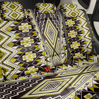 Yellow Aotearoa Tukutuku and Poutama Motif Back Car Seat Cover LT03 - Polynesian Pride
