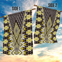 Yellow Aotearoa Tukutuku and Poutama Motif Garden Flag LT03 - Polynesian Pride