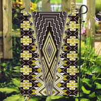 Yellow Aotearoa Tukutuku and Poutama Motif Garden Flag LT03 Garden Flag Yellow - Polynesian Pride