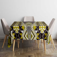 Yellow Aotearoa Tukutuku and Poutama Motif Tablecloth