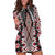 Red Aotearoa Tukutuku and Poutama Motif Hoodie Dress