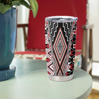 Red Aotearoa Tukutuku and Poutama Motif Tumbler Cup LT03 - Polynesian Pride