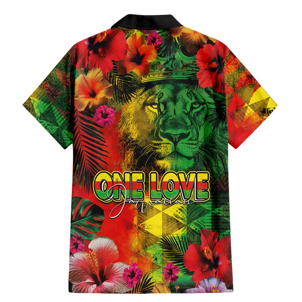 Hawaiian Reggae Family Matching Mermaid Dress and Hawaiian Shirt Tropical Plants and Tribal Kakau Tattoo-One Love Jawaiian LT03 - Polynesian Pride