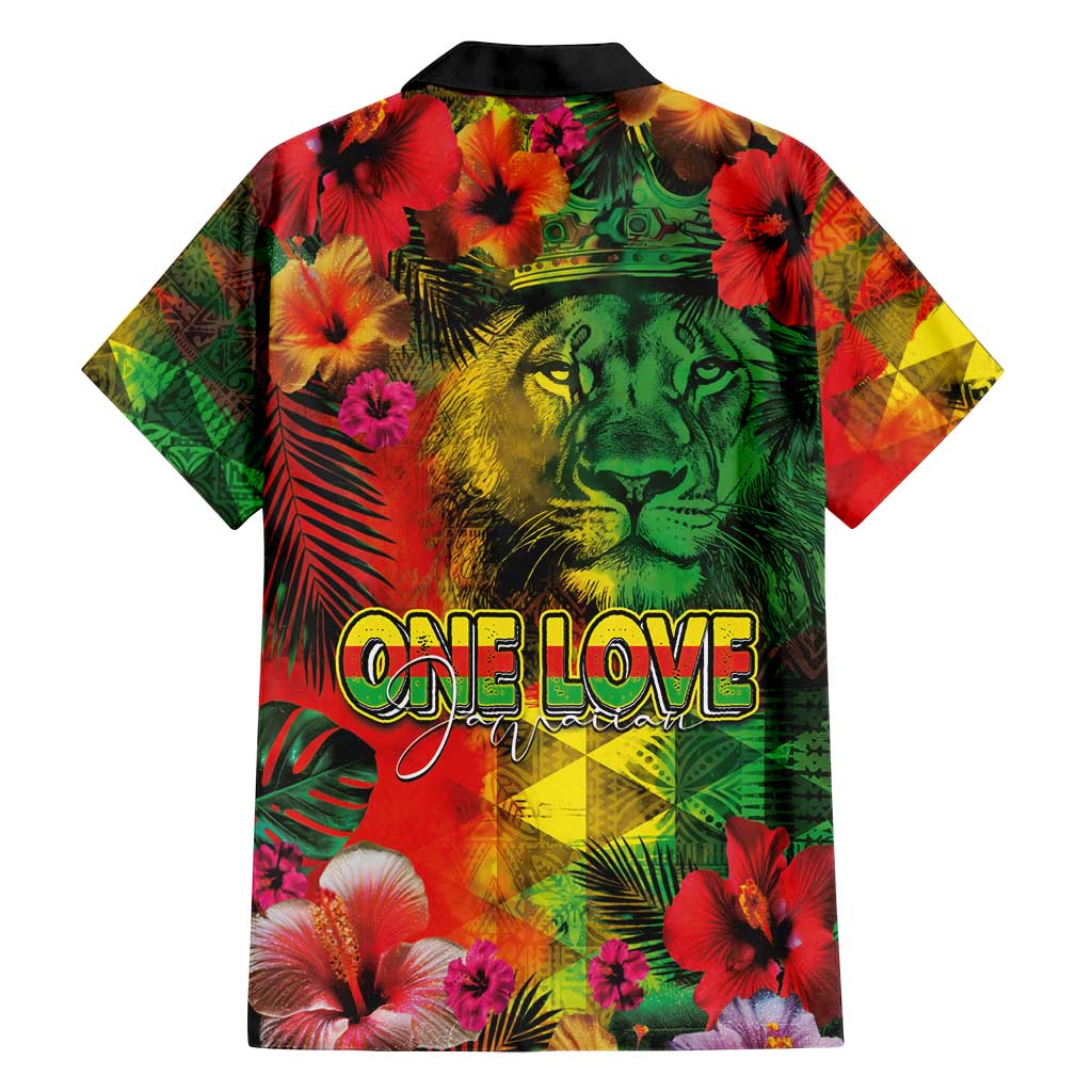 Hawaiian Reggae Family Matching Puletasi and Hawaiian Shirt Tropical Plants and Tribal Kakau Tattoo-One Love Jawaiian LT03 - Polynesian Pride