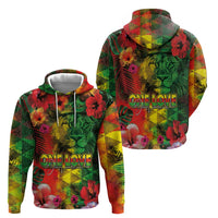 Hawaiian Reggae Hoodie Tropical Plants and Tribal Kakau Tattoo-One Love Jawaiian LT03 - Polynesian Pride