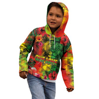 Hawaiian Reggae Kid Hoodie Tropical Plants and Tribal Kakau Tattoo-One Love Jawaiian LT03 - Polynesian Pride