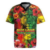 Hawaiian Reggae Rugby Jersey Tropical Plants and Tribal Kakau Tattoo-One Love Jawaiian LT03 Reggae - Polynesian Pride