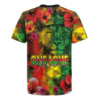 Hawaiian Reggae Rugby Jersey Tropical Plants and Tribal Kakau Tattoo-One Love Jawaiian LT03 - Polynesian Pride