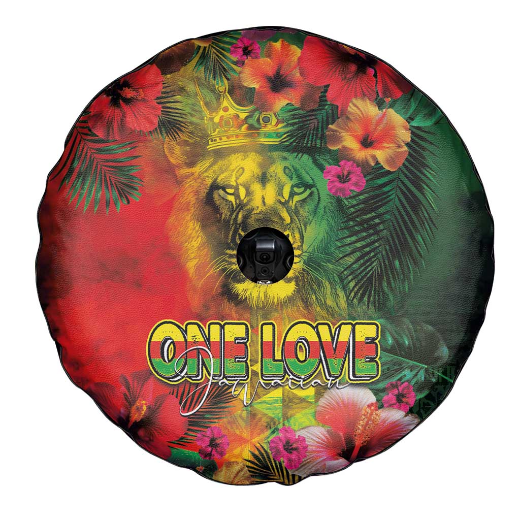 Hawaiian Reggae Spare Tire Cover Tropical Plants and Tribal Kakau Tattoo-One Love Jawaiian LT03 - Polynesian Pride