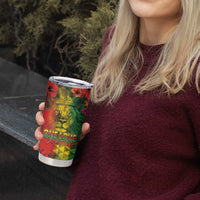 Hawaiian Reggae Tumbler Cup Tropical Plants and Tribal Kakau Tattoo-One Love Jawaiian LT03 - Polynesian Pride
