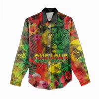Hawaiian Reggae Women Casual Shirt Tropical Plants and Tribal Kakau Tattoo-One Love Jawaiian LT03 - Polynesian Pride
