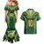 Custom Cook Islands Rugby League Couples Matching Mermaid Dress and Hawaiian Shirt Tatau Tribal Pattern-Special Edition Green Color