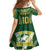 Custom Cook Islands Rugby League Family Matching Long Sleeve Bodycon Dress and Hawaiian Shirt Tatau Tribal Pattern-Special Edition Green Color