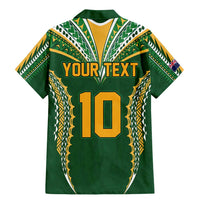 Custom Cook Islands Rugby League Family Matching Mermaid Dress and Hawaiian Shirt Tatau Tribal Pattern-Special Edition Green Color LT03 - Polynesian Pride