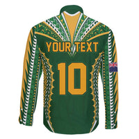 Custom Cook Islands Rugby League Family Matching Mermaid Dress and Hawaiian Shirt Tatau Tribal Pattern-Special Edition Green Color LT03 - Polynesian Pride