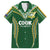 Custom Cook Islands Rugby League Family Matching Short Sleeve Bodycon Dress and Hawaiian Shirt Tatau Tribal Pattern-Special Edition Green Color