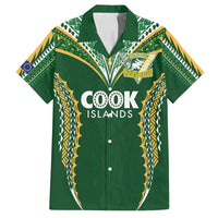 Custom Cook Islands Rugby League Family Matching Summer Maxi Dress and Hawaiian Shirt Tatau Tribal Pattern-Special Edition Green Color LT03 Dad's Shirt - Short Sleeve Green-Yellow - Polynesian Pride