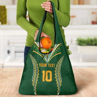 Custom Cook Islands Rugby League Grocery Bag Tatau Tribal Pattern-Special Edition Green Color