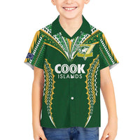 Custom Cook Islands Rugby League Hawaiian Shirt Tatau Tribal Pattern-Special Edition Green Color